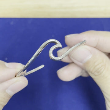 Peter Stone Jewelry Sterling Silver Plankton Wave Cuff Bracelet - Divesilver Collection TBA305